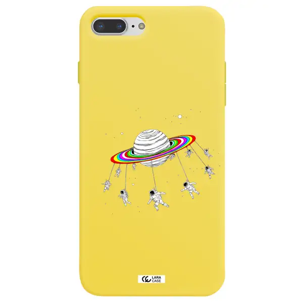 Pluto Rainbow Apple iPhone 8 plus Silicone canary yellow Case