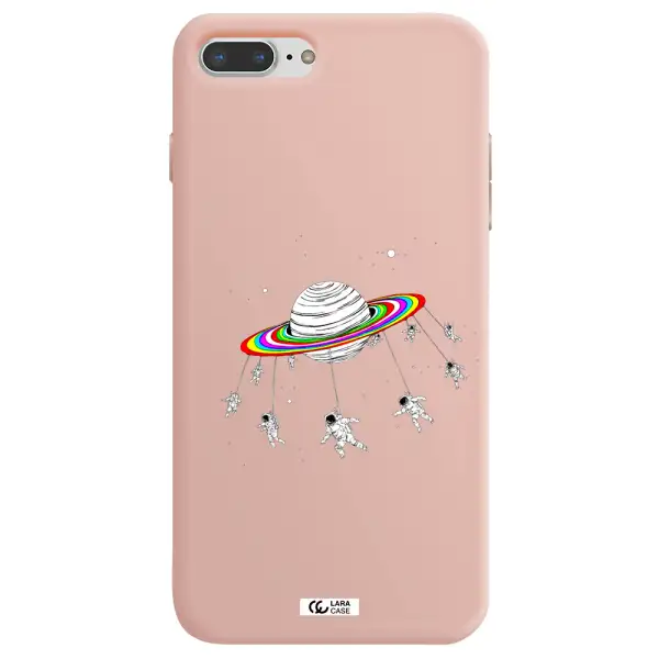 Pluto Rainbow Apple iPhone 8 plus Silicone pastel pink Case