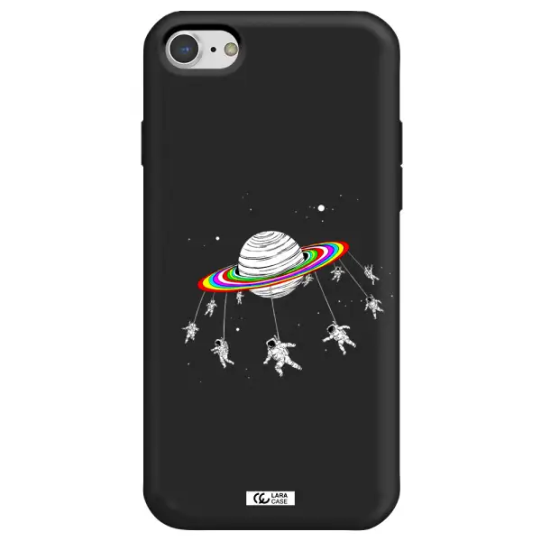 Pluto Rainbow Apple iPhone 8 Silicone black Case