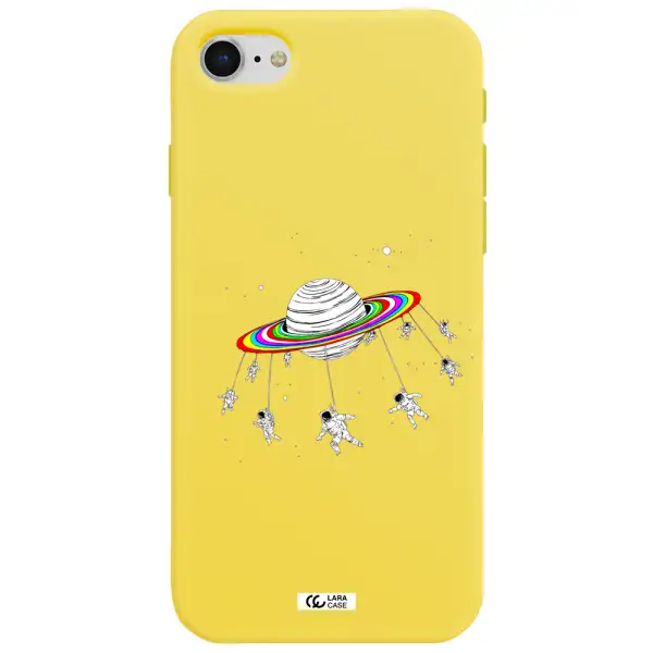 Pluto Rainbow Apple iPhone se 2020 Silicone canary yellow Case