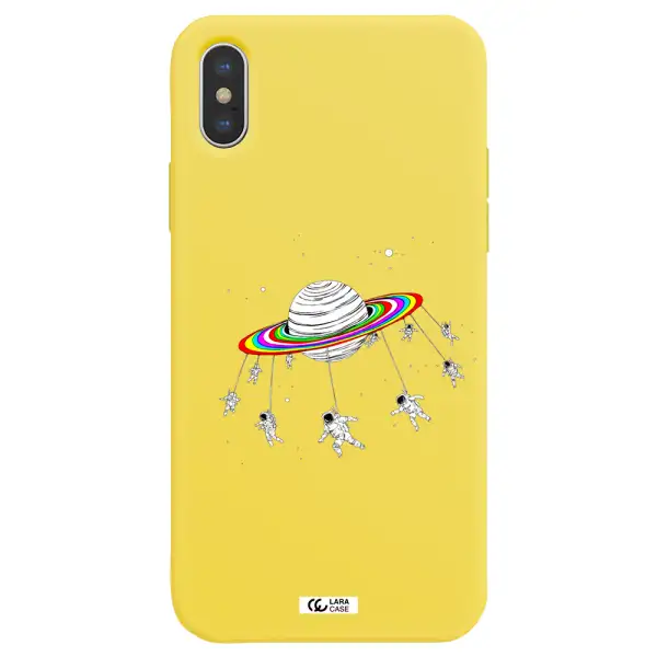 Pluto Rainbow Apple iPhone X Silicone canary yellow Case