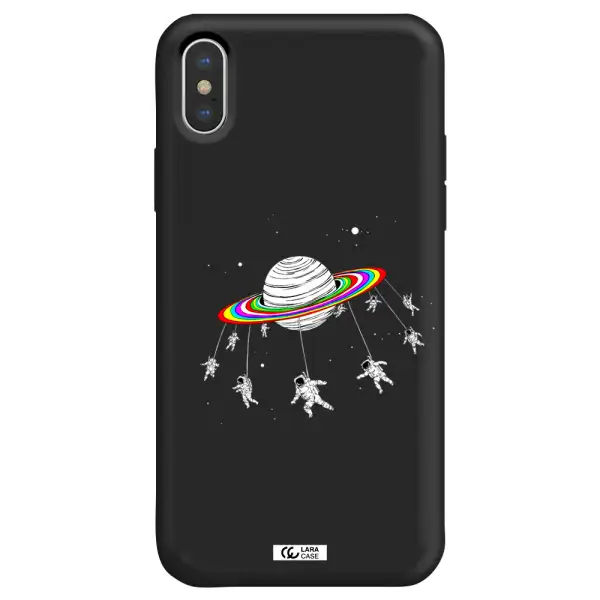 Pluto Rainbow Apple iPhone XS max Silicone black Case