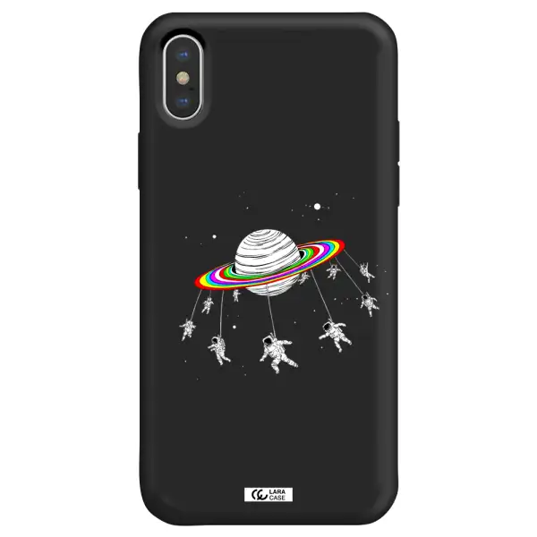 Pluto Rainbow Apple iPhone XS Silicone black Case