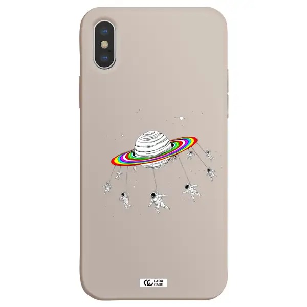 Pluto Rainbow Apple iPhone XS Silicone Stone Case