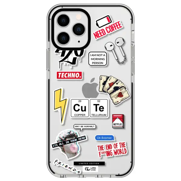 Cute Apple iPhone 11 pro impact black border Case
