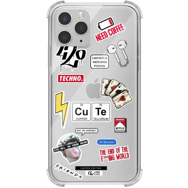 Cute Apple iPhone 11 pro max Clear PC Case