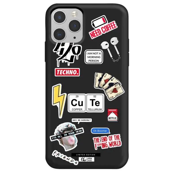 Cute Apple iPhone 11 pro Silicone black Case