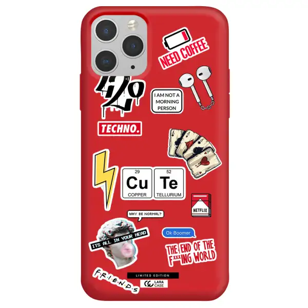 Cute Apple iPhone 11 pro Silicone Imperial Red Case