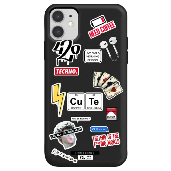 Cute Apple iPhone 11 Silicone black Case