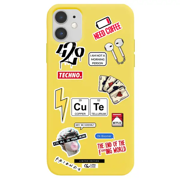 Cute Apple iPhone 11 Silicone canary yellow Case