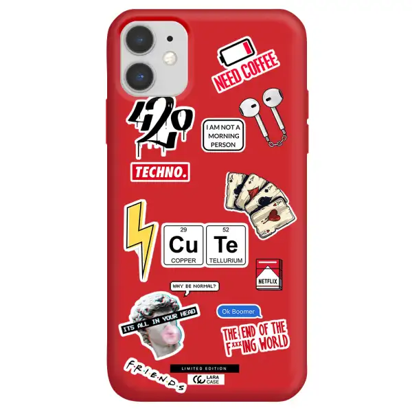 Cute Apple iPhone 11 Silicone Imperial Red Case