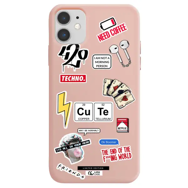 Cute Apple iPhone 11 Silicone pastel pink Case