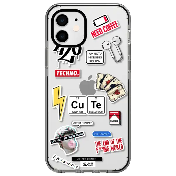 Cute Apple iPhone 12 impact black border Case