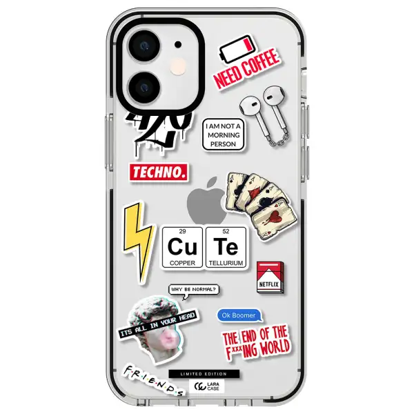 Cute Apple iPhone 12 mini impact black border Case