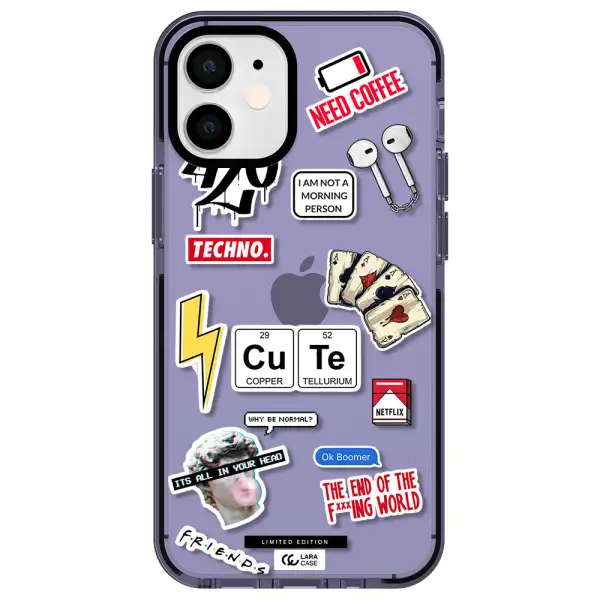 Cute Apple iPhone 12 mini impact Lilac Case