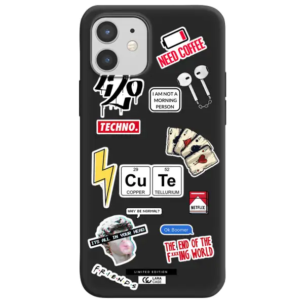 Cute Apple iPhone 12 mini Silicone black Case