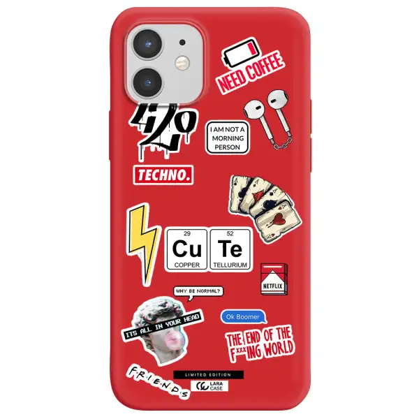 Cute Apple iPhone 12 mini Silicone Imperial Red Case