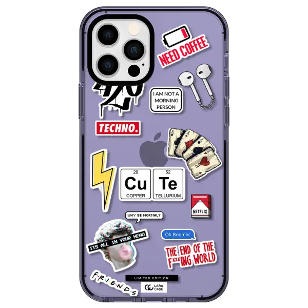 Cute Apple iPhone 12 pro impact Lilac Case