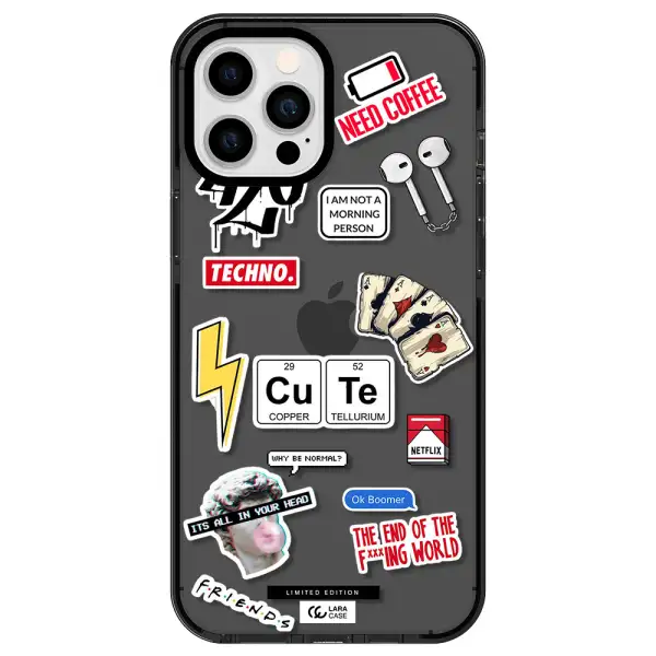 Cute Apple iPhone 12 pro max impact Smoke Black Case