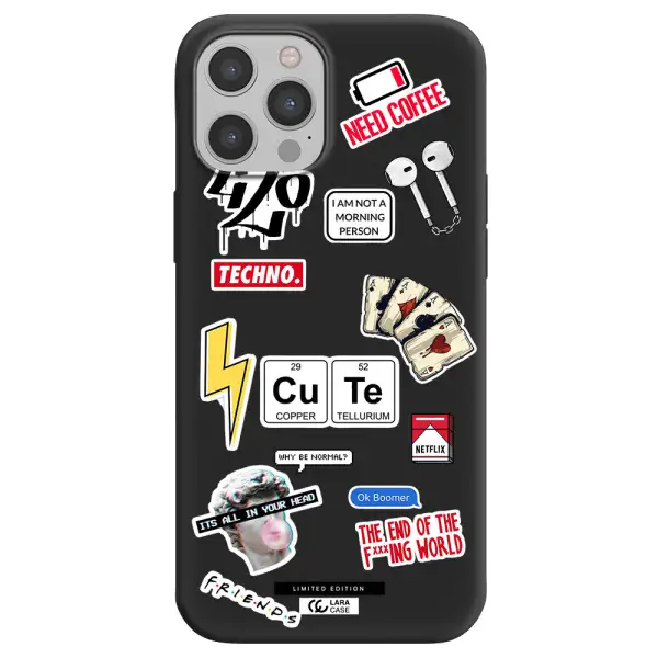 Cute Apple iPhone 12 pro max Silicone black Case