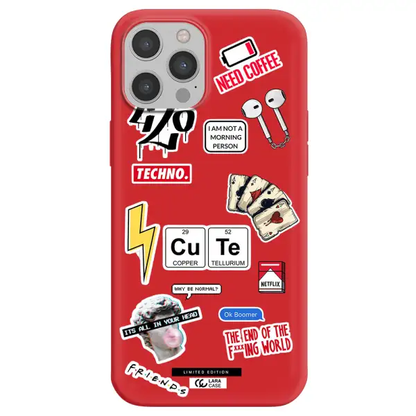 Cute Apple iPhone 12 pro Silicone Imperial Red Case