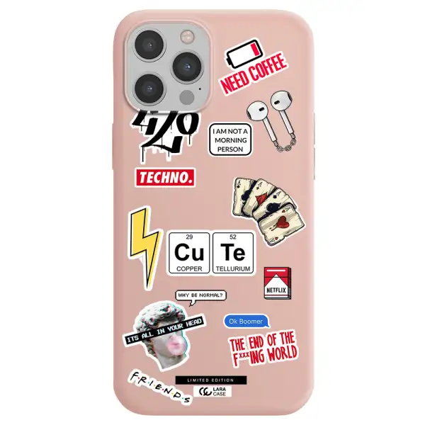 Cute Apple iPhone 12 pro Silicone pastel pink Case