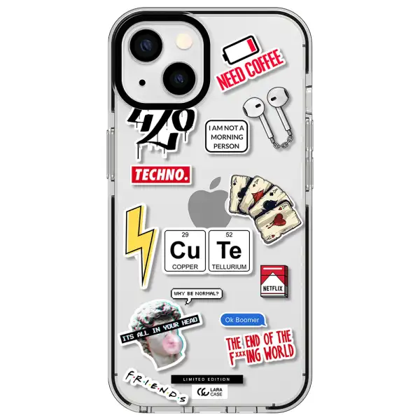 Cute Apple iPhone 13 impact black border Case