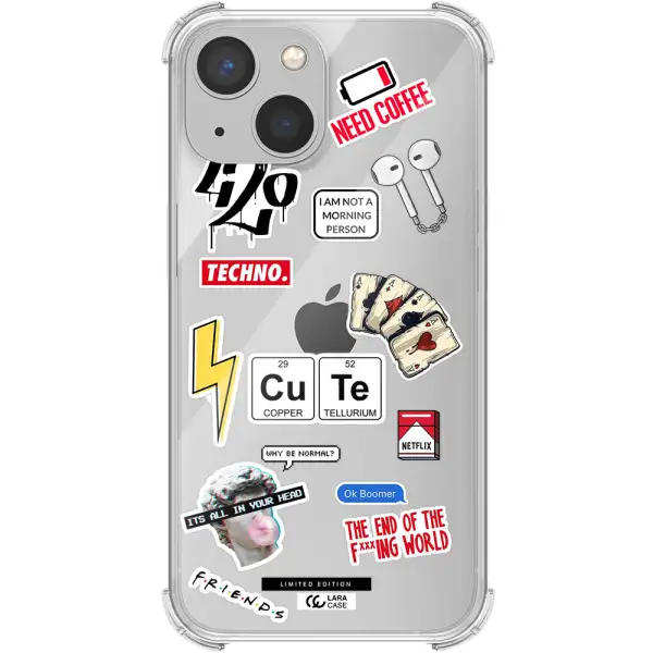 Cute Apple iPhone 13 mini Clear PC Case