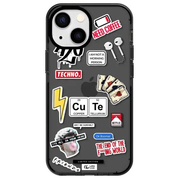Cute Apple iPhone 13 mini impact Smoke Black Case