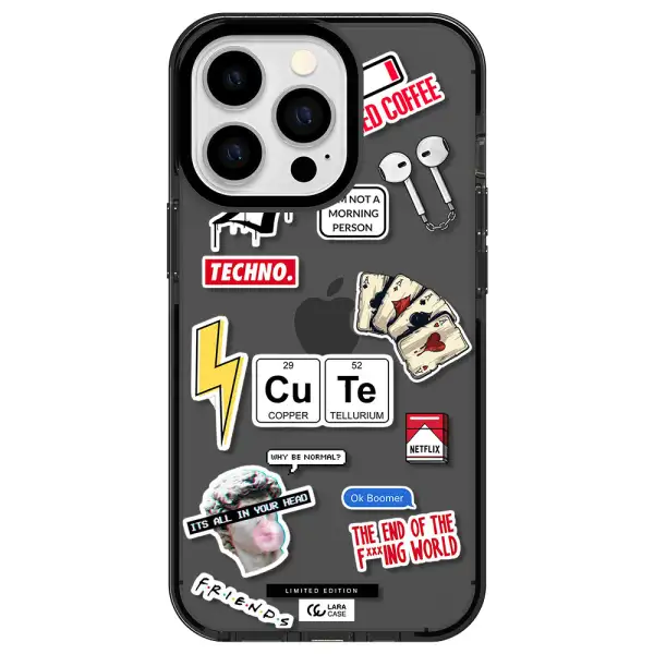 Cute Apple iPhone 13 Pro impact Smoke Black Case