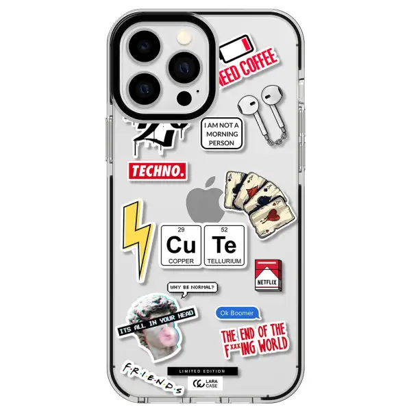 Cute Apple iPhone 13 Pro Max impact black border Case
