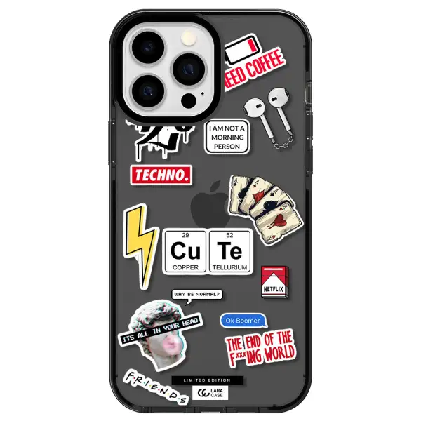 Cute Apple iPhone 13 Pro Max impact Smoke Black Case