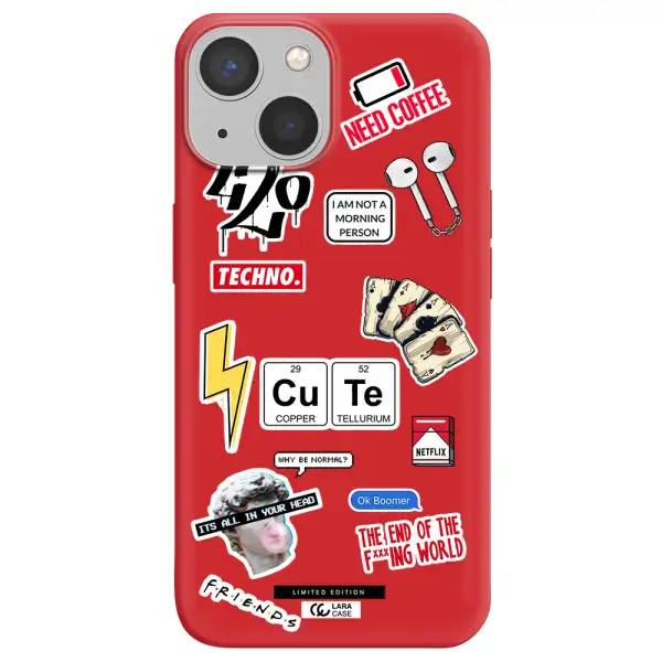 Cute Apple iPhone 13 Silicone Imperial Red Case