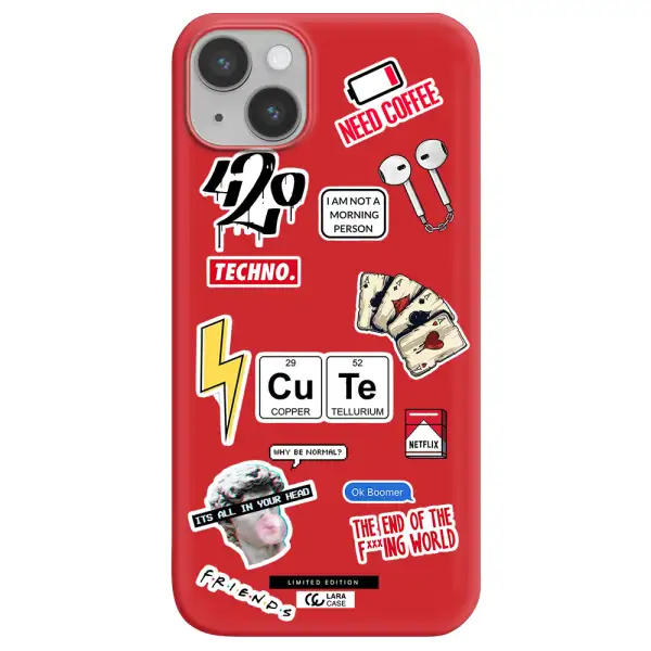 Cute Apple iPhone 14 plus Silicone Imperial Red Case