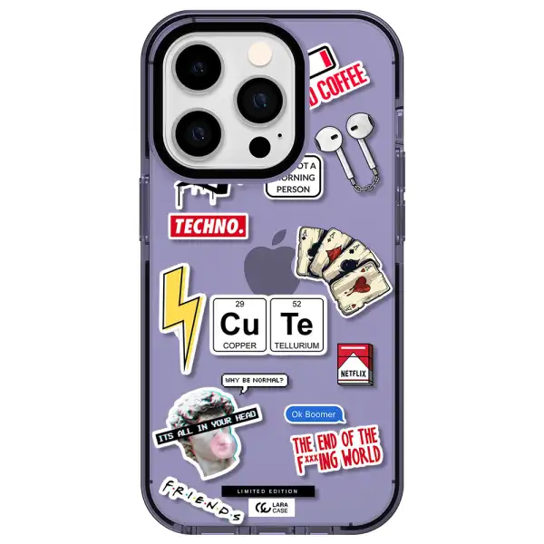 Cute Apple iPhone 14 pro impact Lilac Case