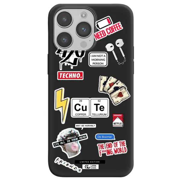 Cute Apple iPhone 14 pro max Silicone black Case