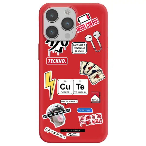 Cute Apple iPhone 14 pro Silicone Imperial Red Case