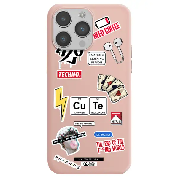 Cute Apple iPhone 14 pro Silicone pastel pink Case