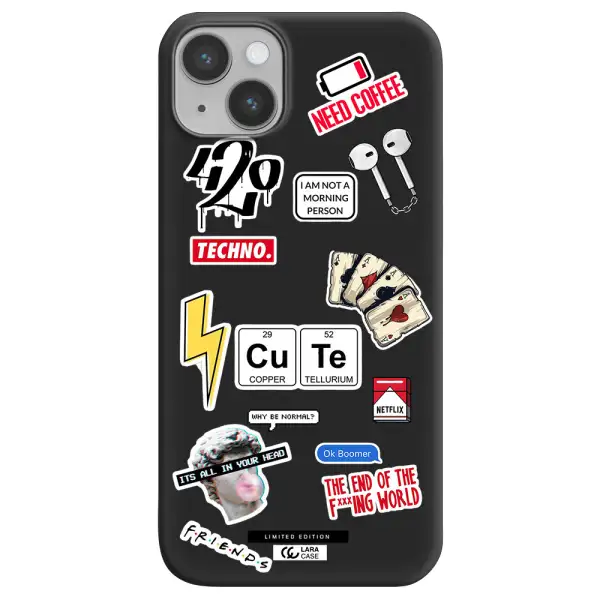 Cute Apple iPhone 14 Silicone black Case