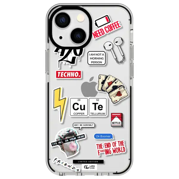Cute Apple iPhone 15 impact black border Case
