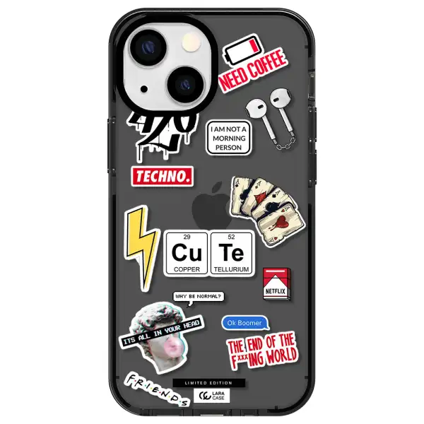 Cute Apple iPhone 15 impact Smoke Black Case