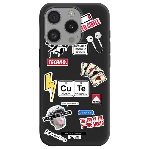 Cute Apple Iphone 15 Pro Silicone Black Case