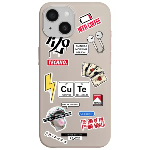 Cute Apple iPhone 15 Silicone Stone Case