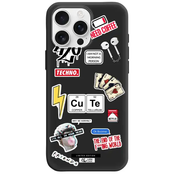Cute Apple Iphone 16 Pro Max Silicone Black Case