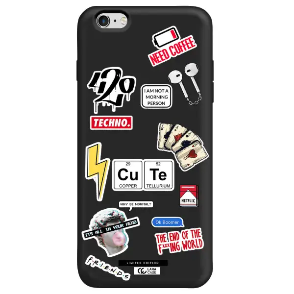 Cute Apple iPhone 6 s plus Silicone black Case