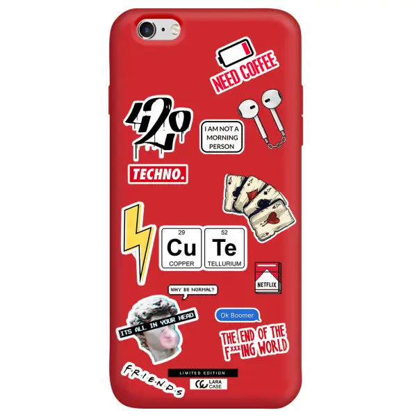 Cute Apple iPhone 6S Silicone Imperial Red Case