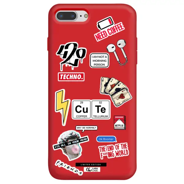 Cute Apple iPhone 7 plus Silicone Imperial Red Case