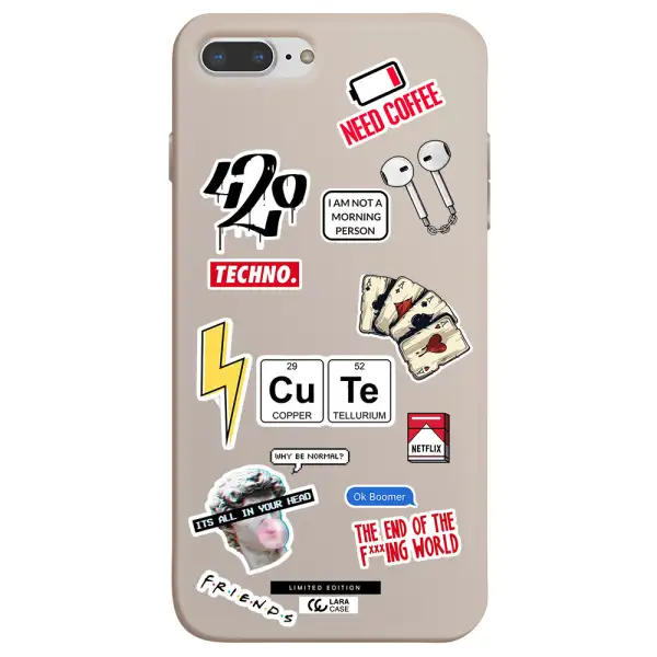 Cute Apple iPhone 8 plus Silicone Stone Case