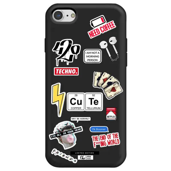 Cute Apple iPhone 8 Silicone black Case