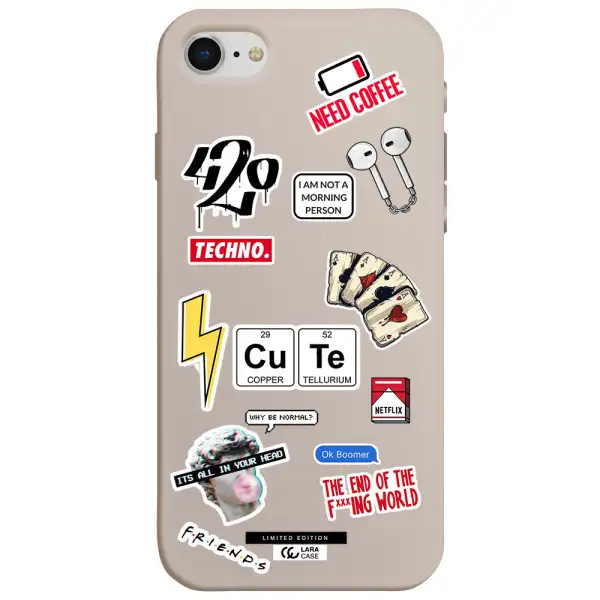 Cute Apple iPhone se 2020 Silicone Stone Case